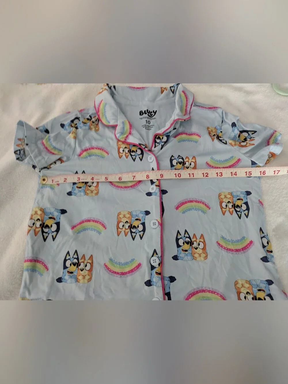 GUC Bluey rainbow print pajamas shirt &shorts set